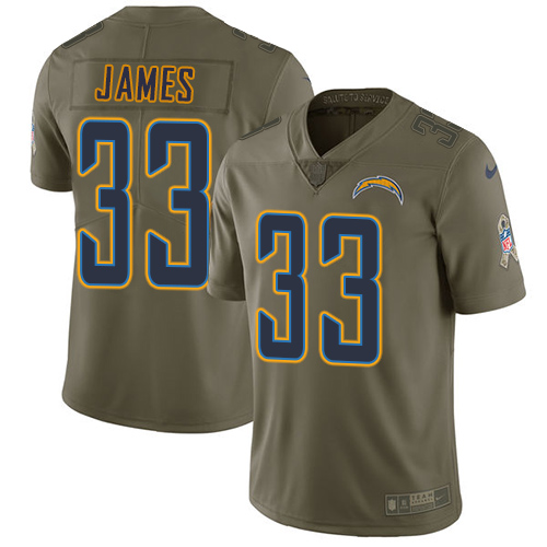 Nike Chargers #33 Derwin James Olive Men's Stitched NFL Limited Salute To Service Jersey